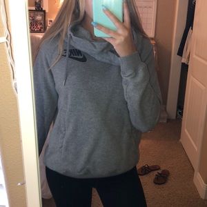 gray Nike cowl-neck